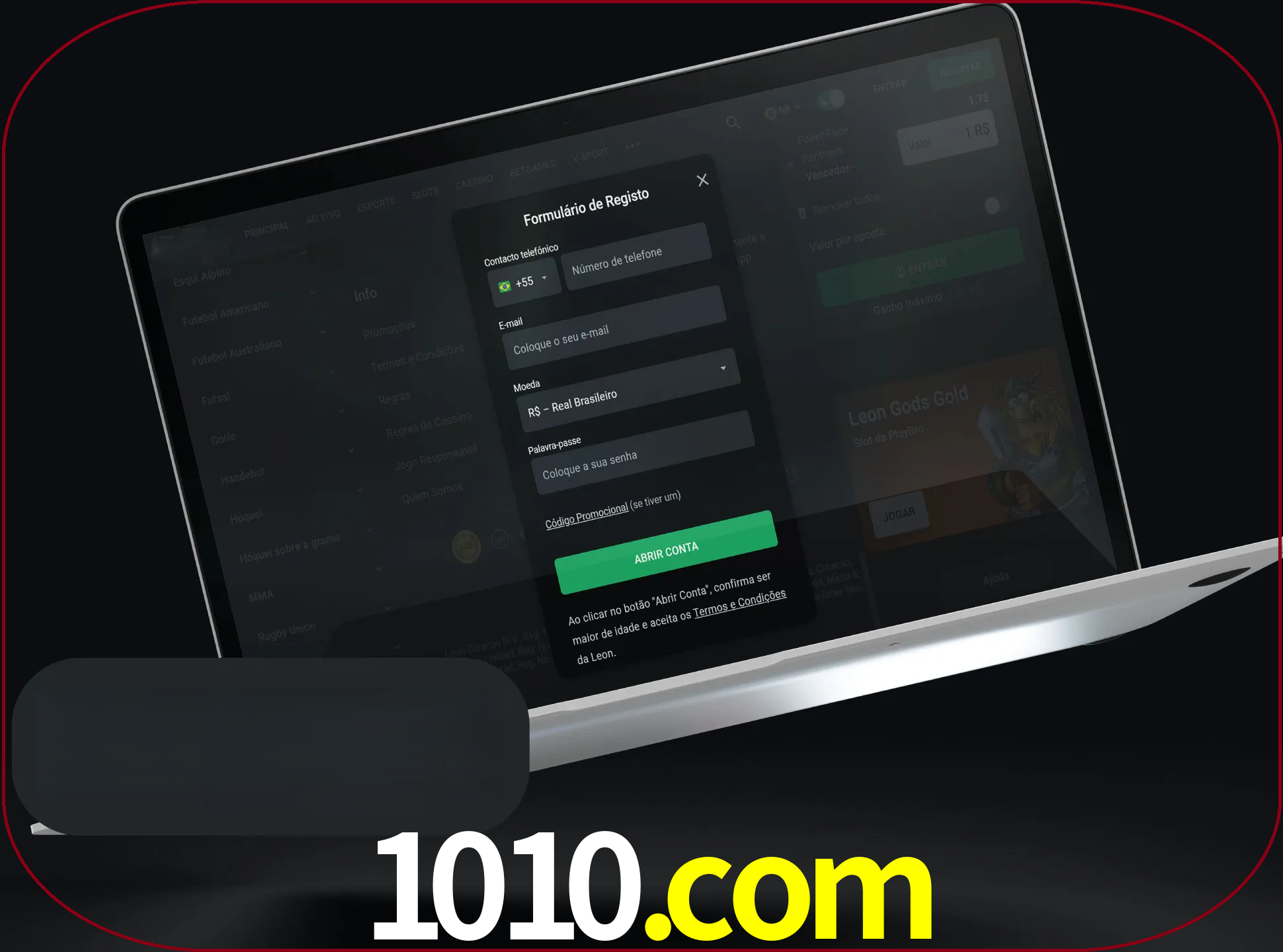 Abra o site da LeonBet e crie sua própria conta.